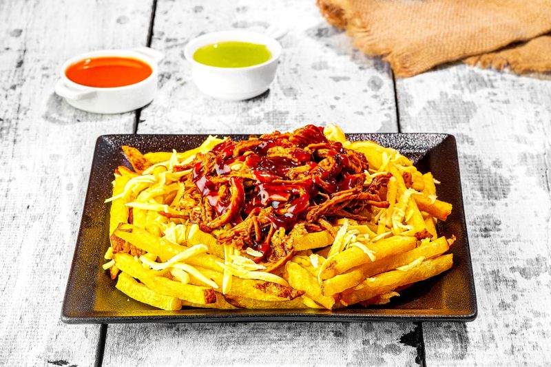 Loaded cheese fries from Wings over sides menu